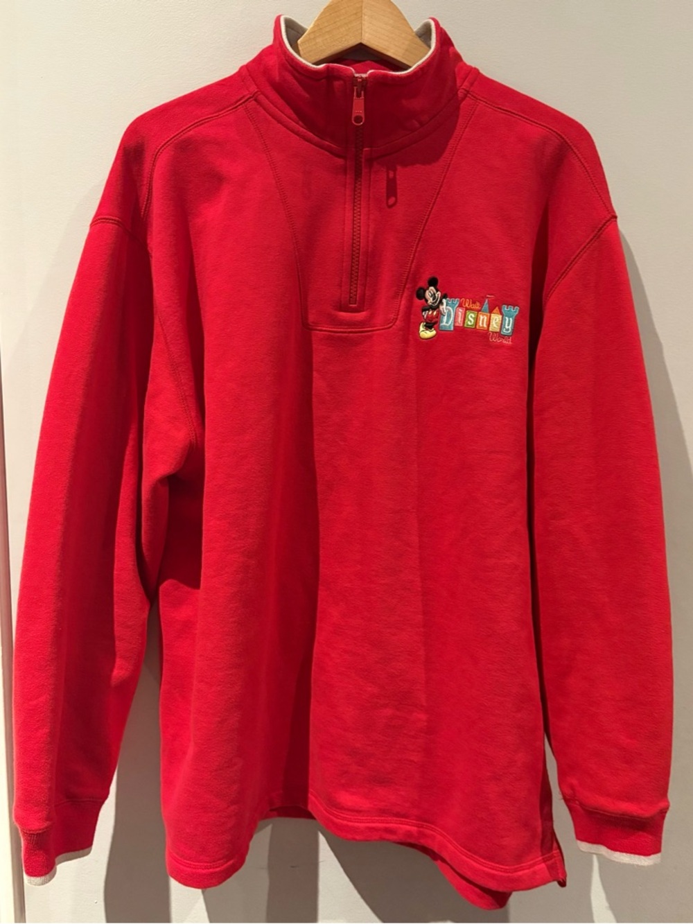 Vintage 1/4 Zip Walt Disney World Mickey Mouse Sweatshirt, Unisex